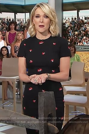 Megyn's black floral sheath dress on Megyn Kelly Today