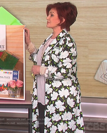 Sharon's floral print coat on The Talk