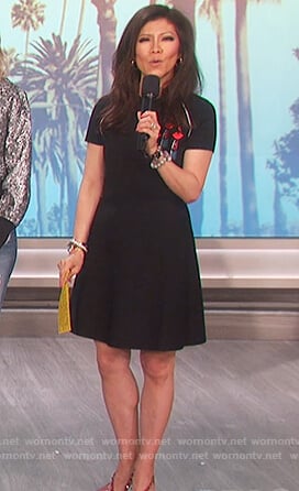 Julie's lipstick embellished dress on The Talk