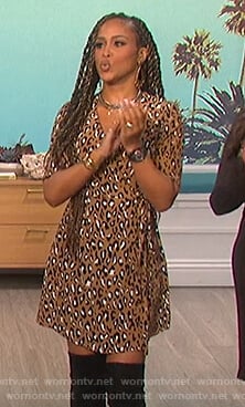 Eve's leopard print v-neck dress on The Talk