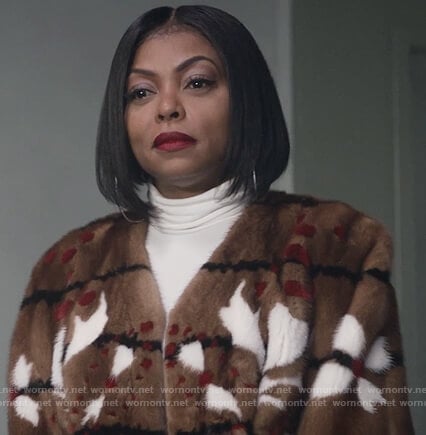 Cookie's brown fur patterned jacket on Empire