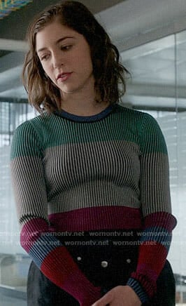 Cable's striped colorblock sweater on Bull