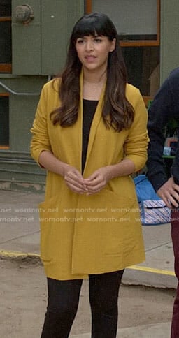 Cece's yellow cardigan on New Girl