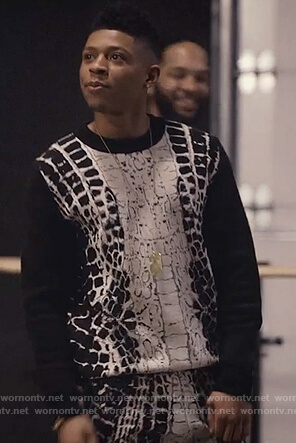 Hakeem's crocodile print sweatshirt and pants on Empire