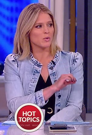 Sara's denim jacket with peplum hem on The View