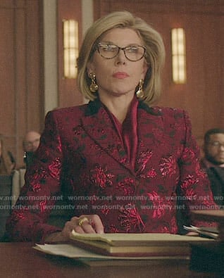 Diane's red floral blazer on The Good Fight