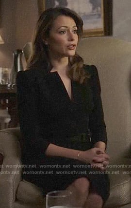 Emily's black v-neck dress on Designated Survivor