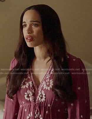 Erica's purple embroidered maxi dress on Last Man on Earth