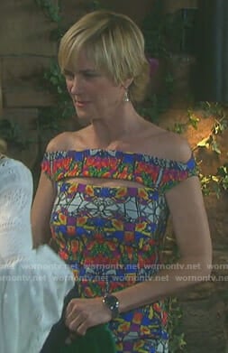 Eve's kaleidoscope print cutout dress on Days of our Lives