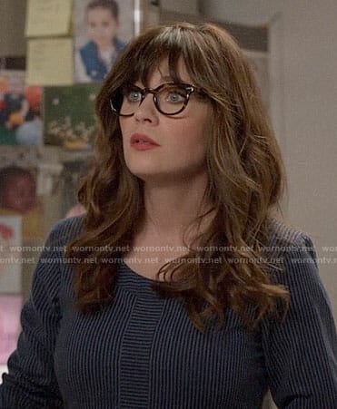 Jess's blue striped dress on New Girl
