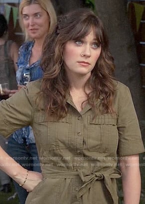 Jess's green shirtdress on New Girl