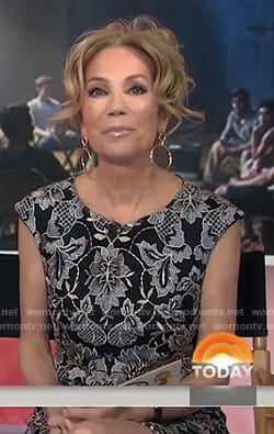 Kathie's black floral cap sleeve dress on Today