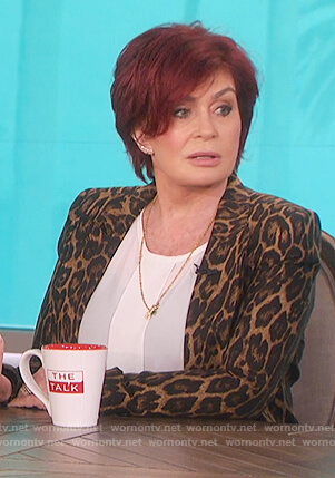 Sharon's leopard print blazer on The Talk