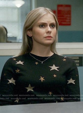 Liv's black and gold star sweater on iZombie