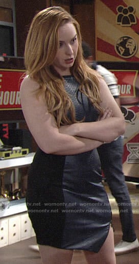 Mariah's leather front dress on The Young and the Restless