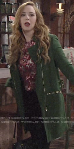 Mariah's green coat on The Young and the Restless