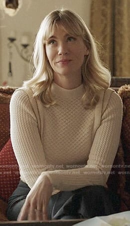 Melissa's textured sweater with ruffles on Last Man on Earth