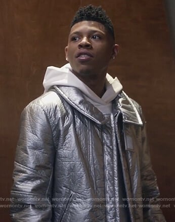 Hakeem's silver metallic jacket on Empire