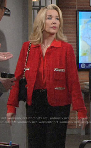 Nikki's red tweed jacket on The Young and the Restless