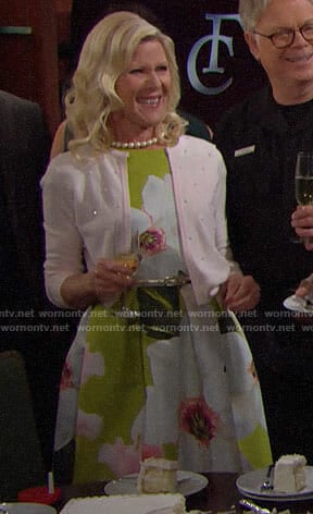 Pam's green floral dress on The Bold and the Beautiful