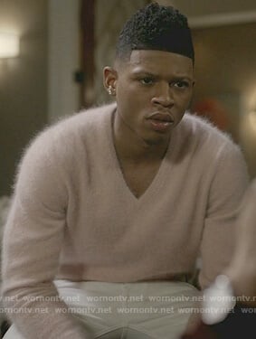 Hakeem's pink v-neck sweater on Empire