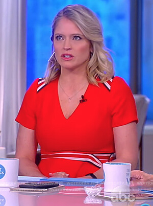 Sara's red striped shoulder top on The View