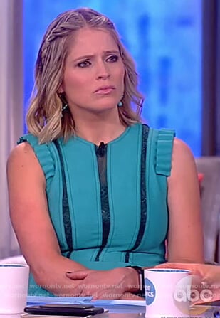 Sara's turquoise dress with lace insets on The View