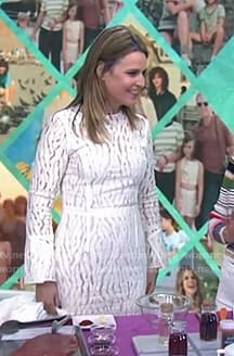 Savannah's white long sleeve lace dress on Today