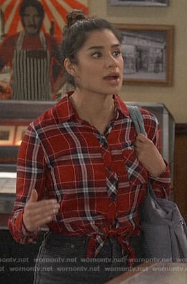 Sofia's red plaid shirt on Superior Donuts