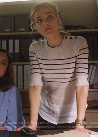 Lizzie's striped layered sweater on Instinct