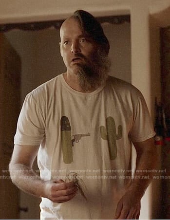 Tandy's cactus print t-shirt on Last Man on Earth