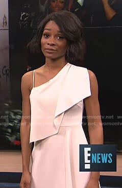 Zuri's white one shoulder midi dress on E! News