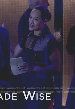 Anika's black tulle tie neck dress on Empire