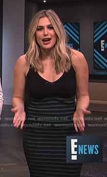 Carissa's black striped ribbed dress on E! News