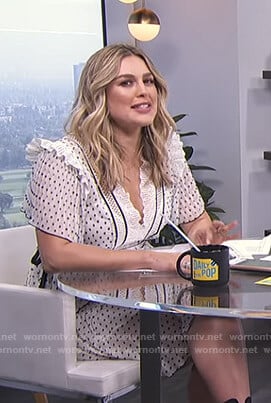 Carissa's white polka dot ruffled dress on E! News Daily Pop
