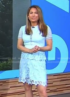 Ginger's light blue lace dress on Good Morning America