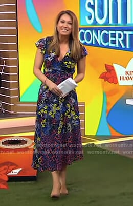 Ginger's mixed print midi dress on Good Morning America