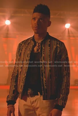 Hakeem's ikat stripe bomber jacket on Empire