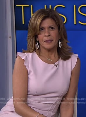Hoda's pink ruffle sleeve dress on Today