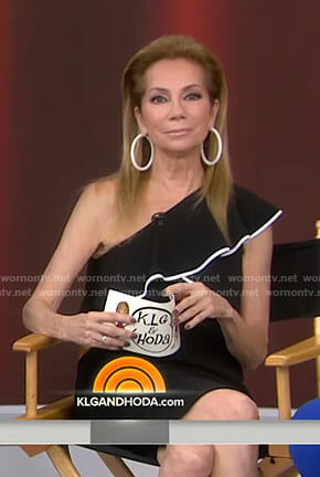 Kathie's black one shoulder ruffled dress on Today
