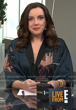 Melanie's green floral kimono jacket on Live from E!