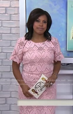 Sheinelle's pink laser cutout dress on Today