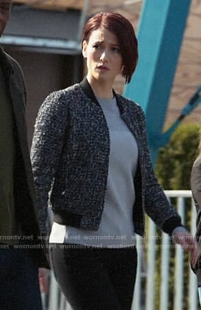 Alex's tweed bomber jacket on Supergirl