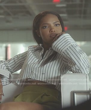 Alex's white striped cropped shirt on Star