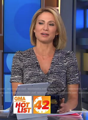 Amy's printed v-neck dress on Good Morning America