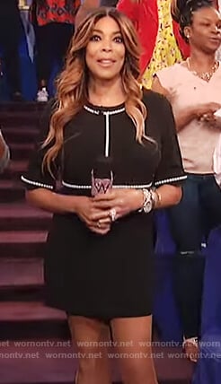 Wendy's black pearl embellished dress on The Wendy Williams Show