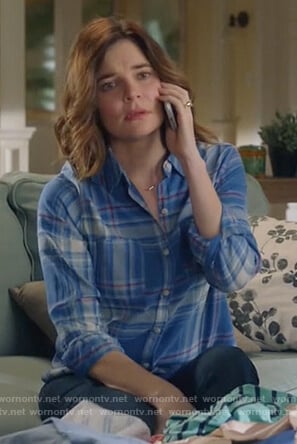 Heather's blue plaid shirt on Life in Pieces