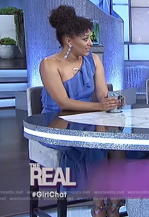 Tamera's blue one shoulder dress on The Real