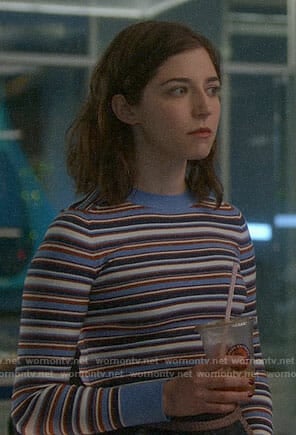 Cable's blue striped sweater on Bull