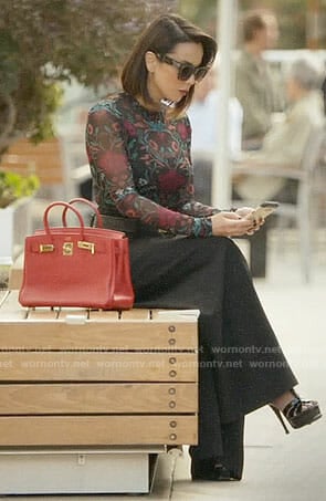 Deann's floral mesh top on The Arrangement